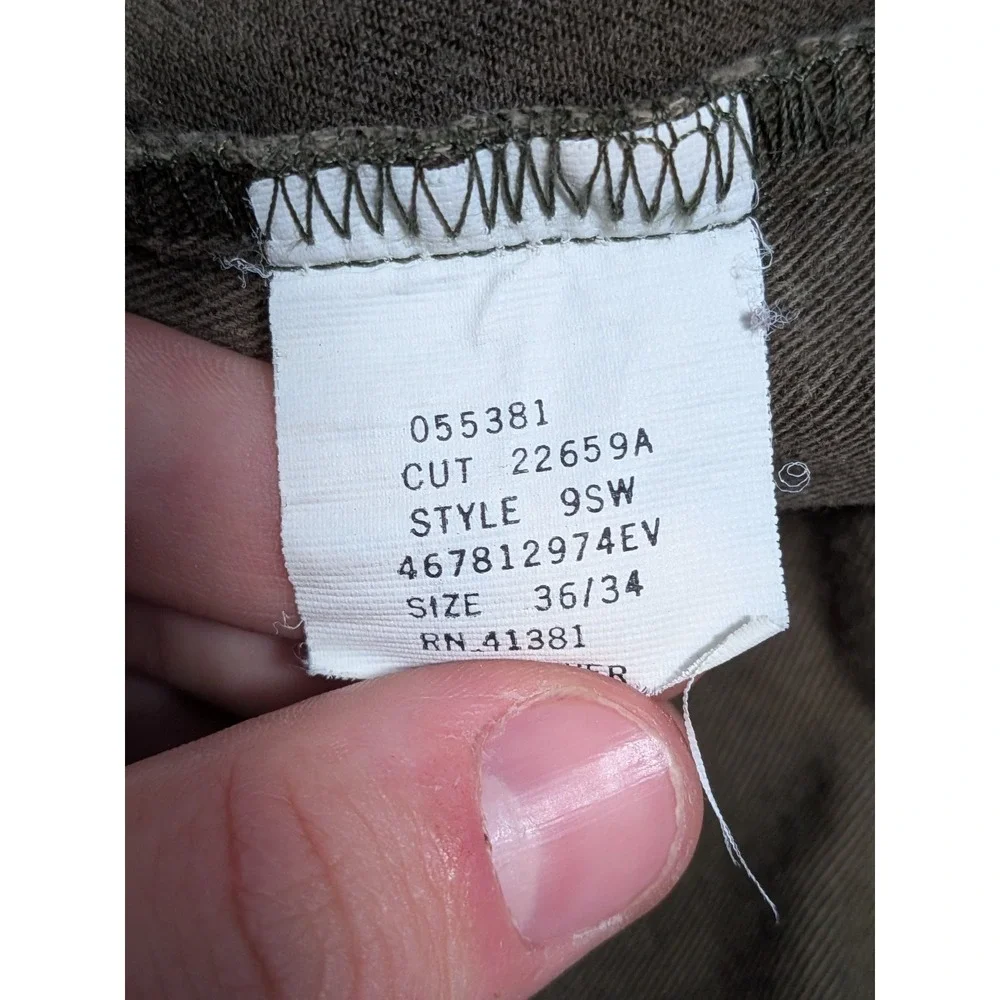 Polo Ralph Lauren Chino Mens Pants olive green 36x34 USA VTG Twill Relaxed